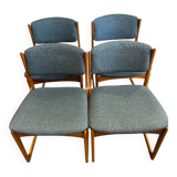 Chaises scandinaves en teck massif Erick Buch 1960