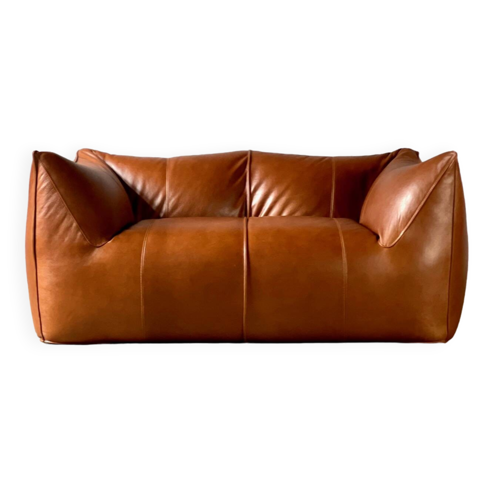 Canapé Le Bambole en cuir cognac, Mario Bellini pour B&B Italia années 70