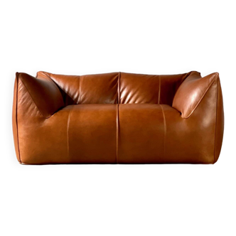 Le Bambole Sofa in Cognac Leather, Mario Bellini for B&B Italia 70s