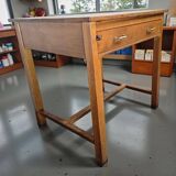 Vintage wooden high table / bar table / laboratory table