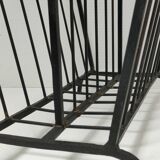 Modernist magazine holder black iron 60s