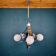 Mid-century metallic opaline glass chandelier, Italy, 1960s.