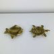 Pair of animal trinket trays in brass, fish and turtle.