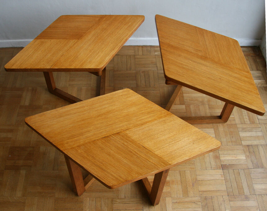 Table basse hexagonale en 3 modules 1950/60