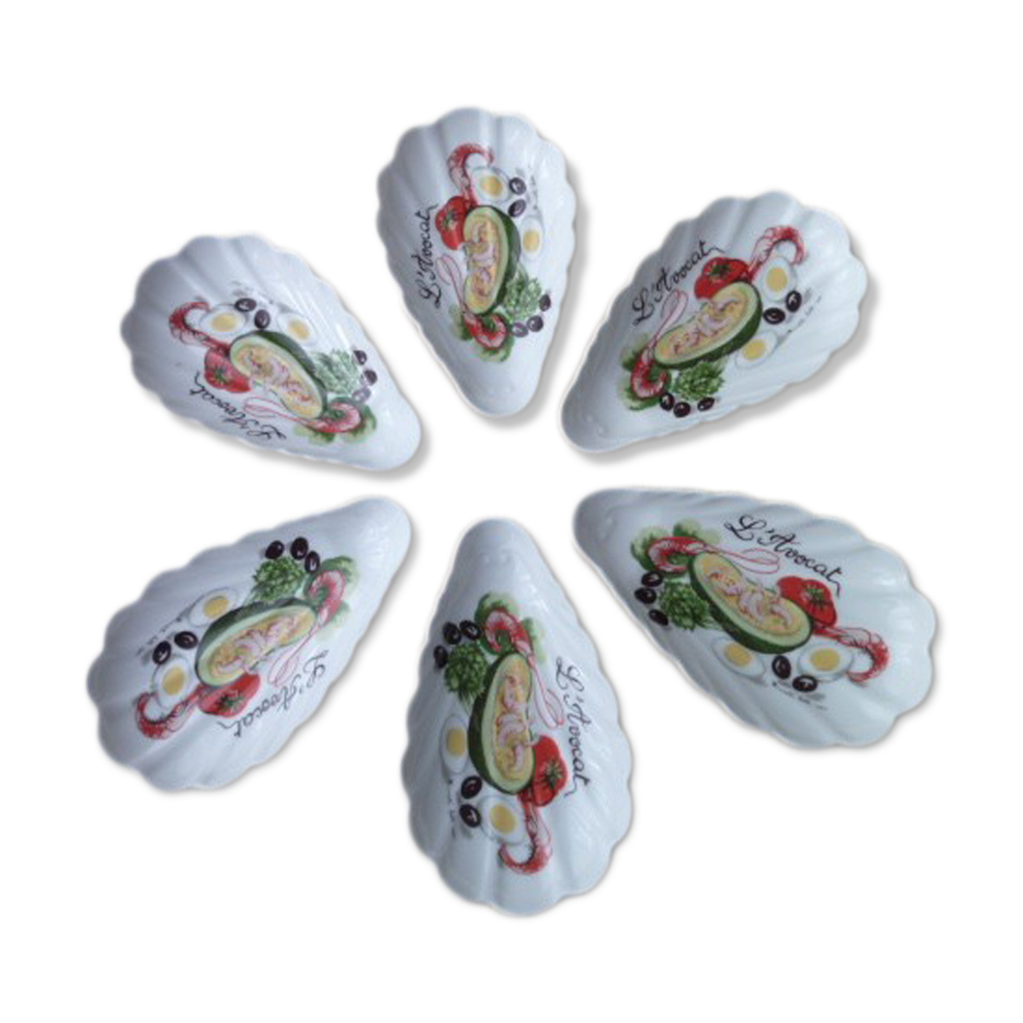 Service à avocats en porcelaine L'Hirondelle