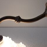 Glass and art deco brass wall lamp