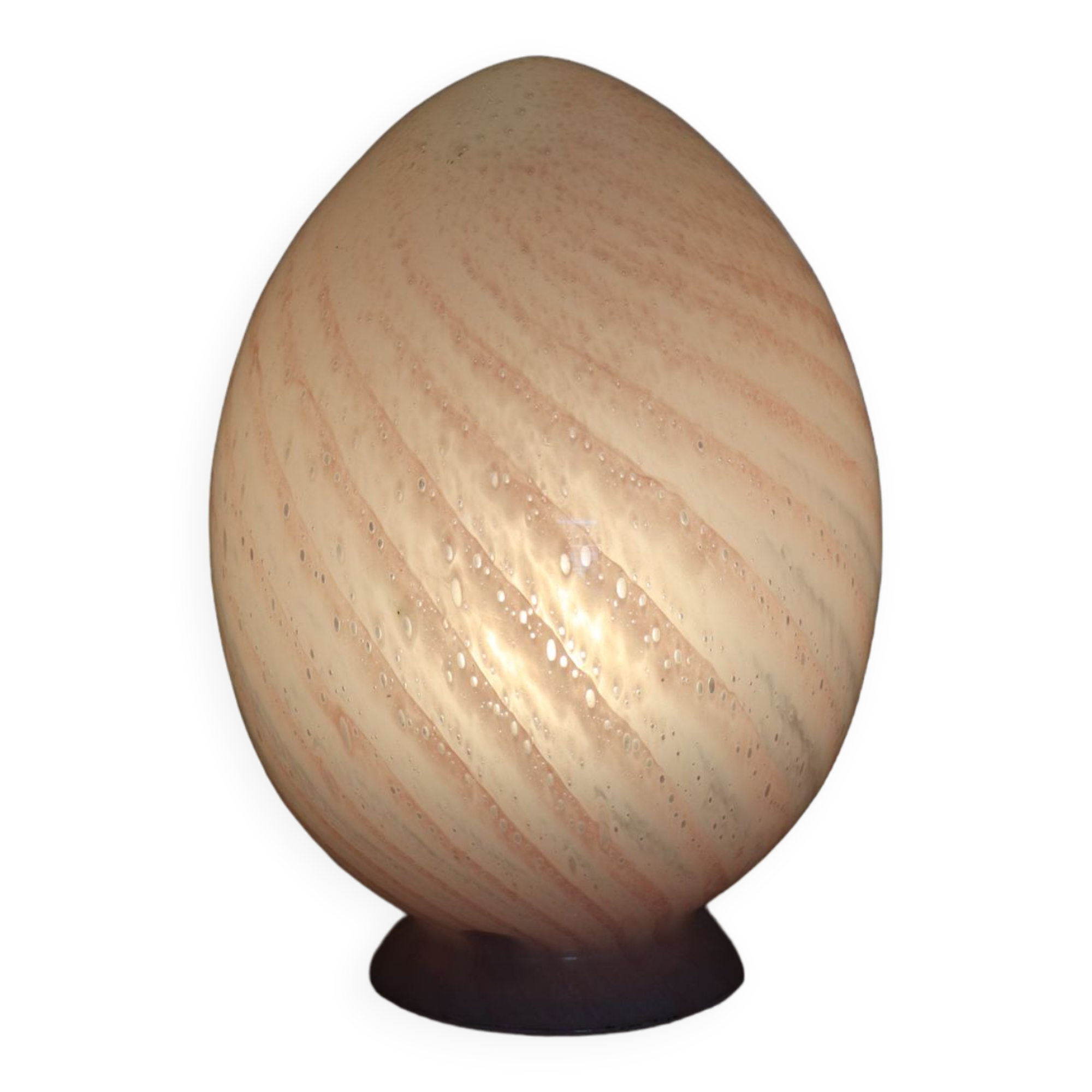 Pink glass egg lamp 70s