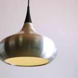 Large Danish pendant light in chrome metal, orient model by Jo Hammerborg for Fog & Morup 1960.