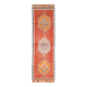 Tapis de couloir noué à la main orange brûlé 3x11, tapis de couloir vintage turc