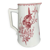 Sarreguemines earthenware jug in red Favourite