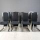Vintage brass and chrome dining chairs set of 8 - 1970s