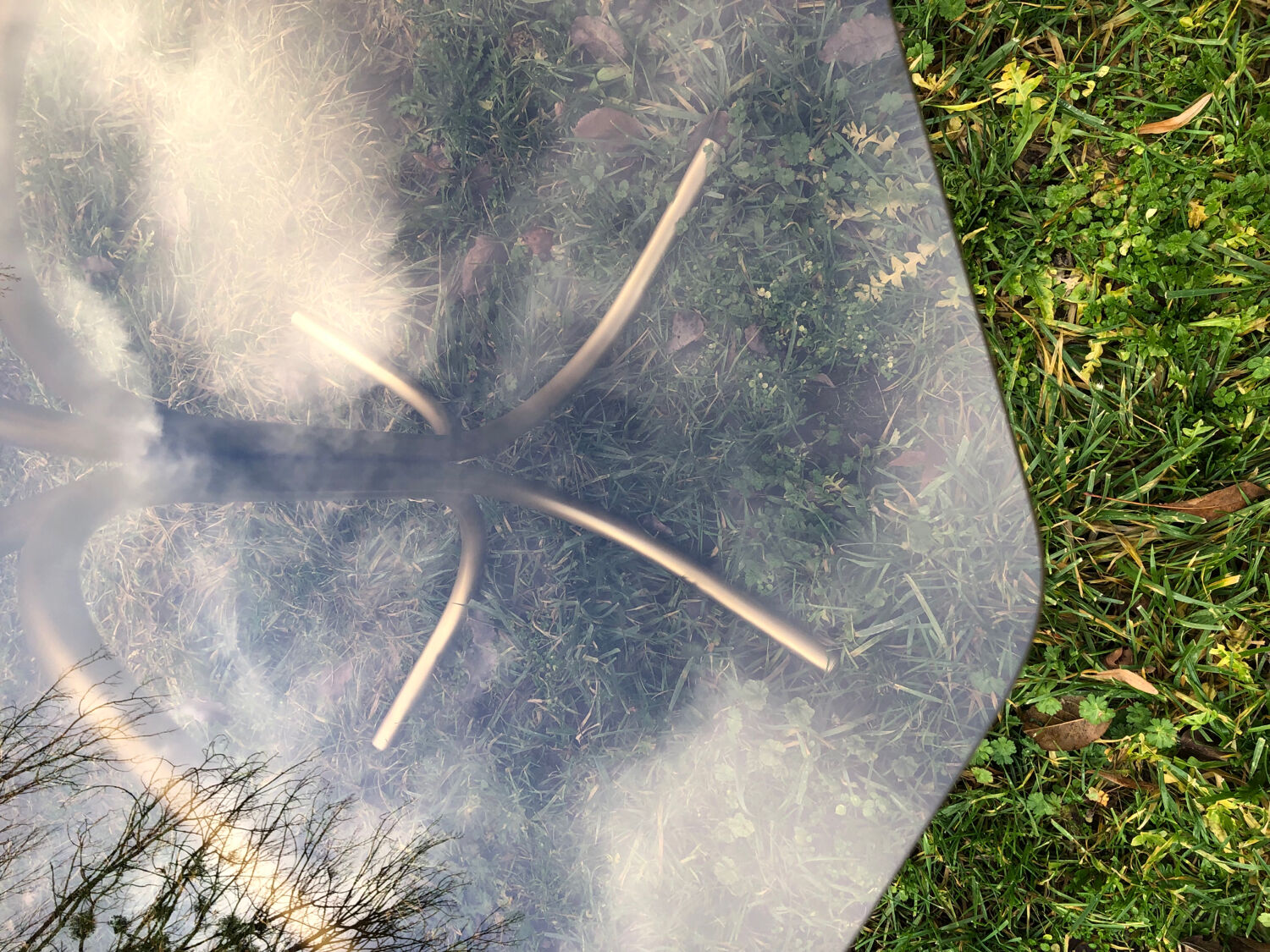 Octagonal table smoked glass
