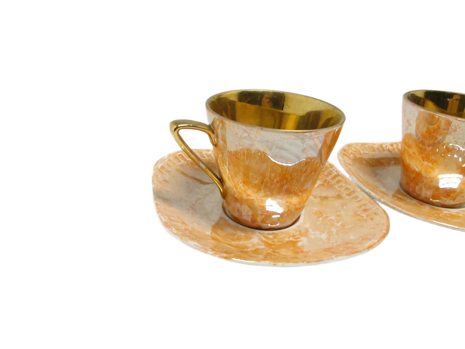 Pair of Helena cups, mid-century modern, porcelain, Wawel Porcelain Factory, Poland, 1970s.