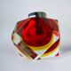Briquet facetté Sommerso par Flavio Poli, en verre de Murano rouge et jaune, Italie, années 1970.