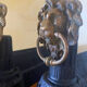 Fireplace - 1900-1910 pair of cast iron andirons
