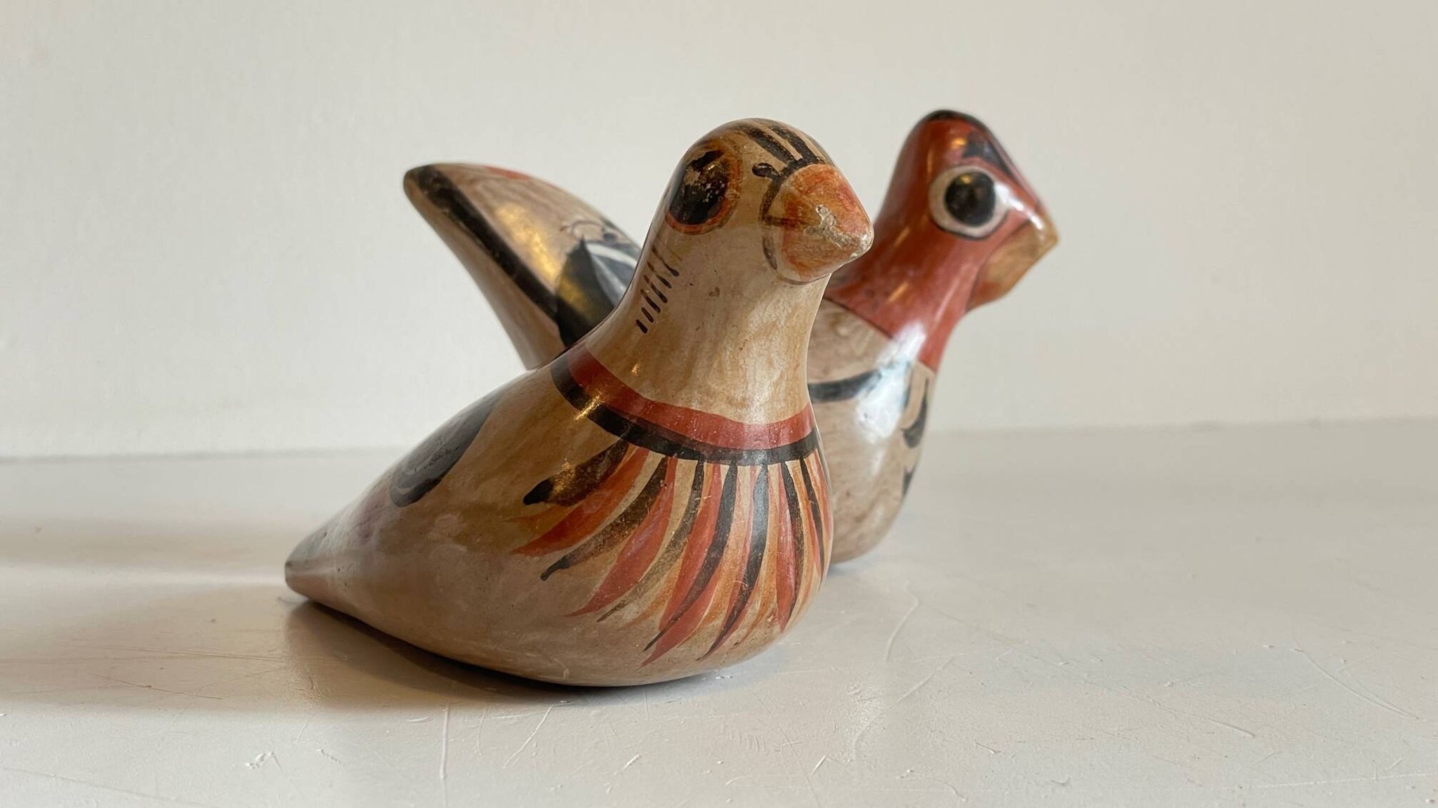 Couple OISEAUX Céramique MEXIQUE Vintage