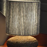Rafia and wool lamp