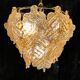 Golden Mazzega amber ice frost candlestick