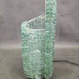 Italian Sculptural Glass Table Lamp, Wire and Glass Construction, 1980s