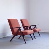 Mid Century Easy Chairs Model B 310 Var in Rusty Brown Boucle