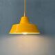 Small vintage yellow industrial pendant lamp