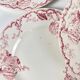 Set of 6 flat plates KG Lunéville Terre de fer, "Fontainebleau", pink, 19th century