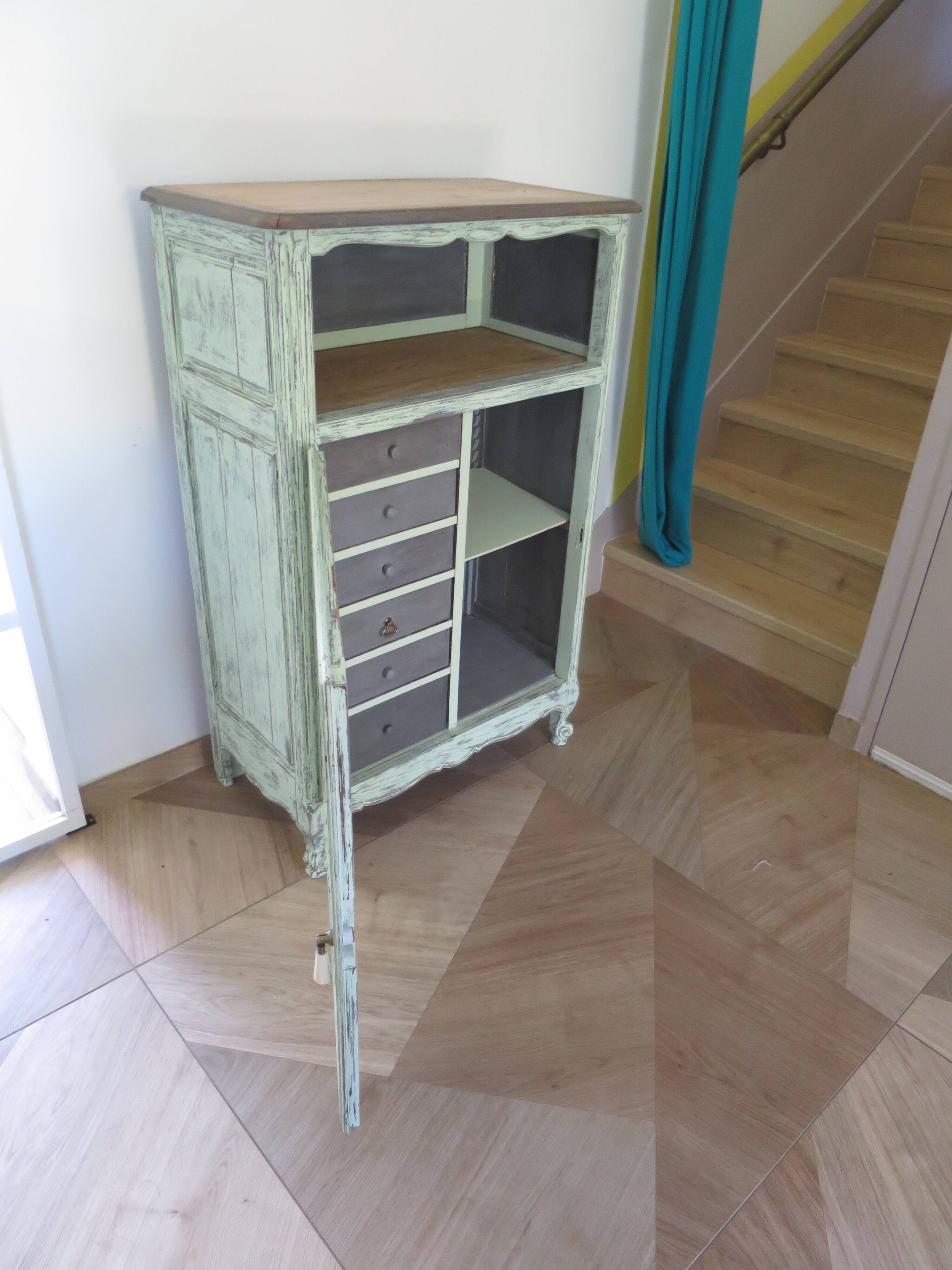 Vintage - Jam cupboard - Low sideboard - Rustic / Shabby chic - Solid wood