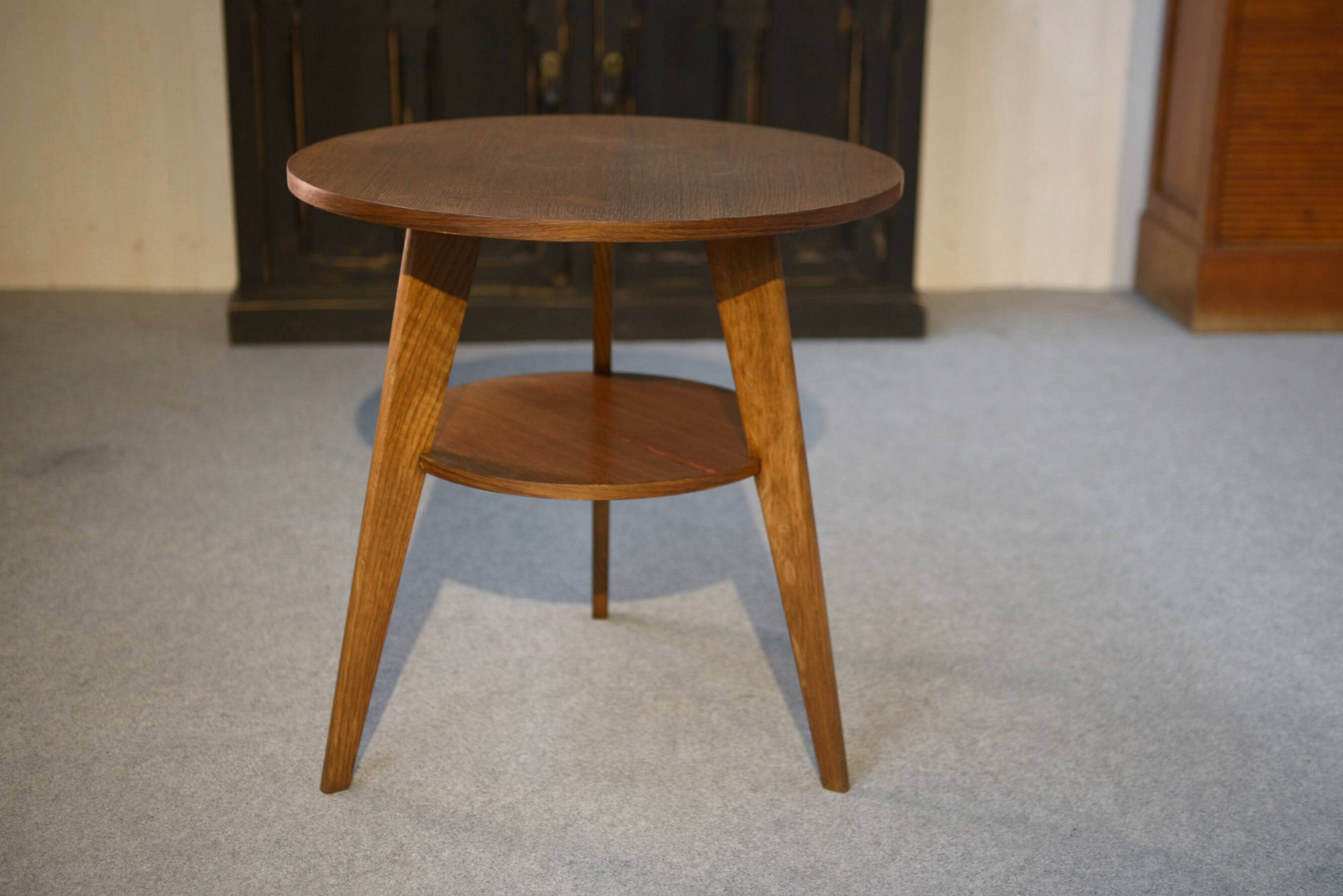 1960s oak pedestal table