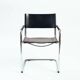 Chaise Bauhaus Mart Stam Marcel Breuer en cuir noir, Fasem 1980s