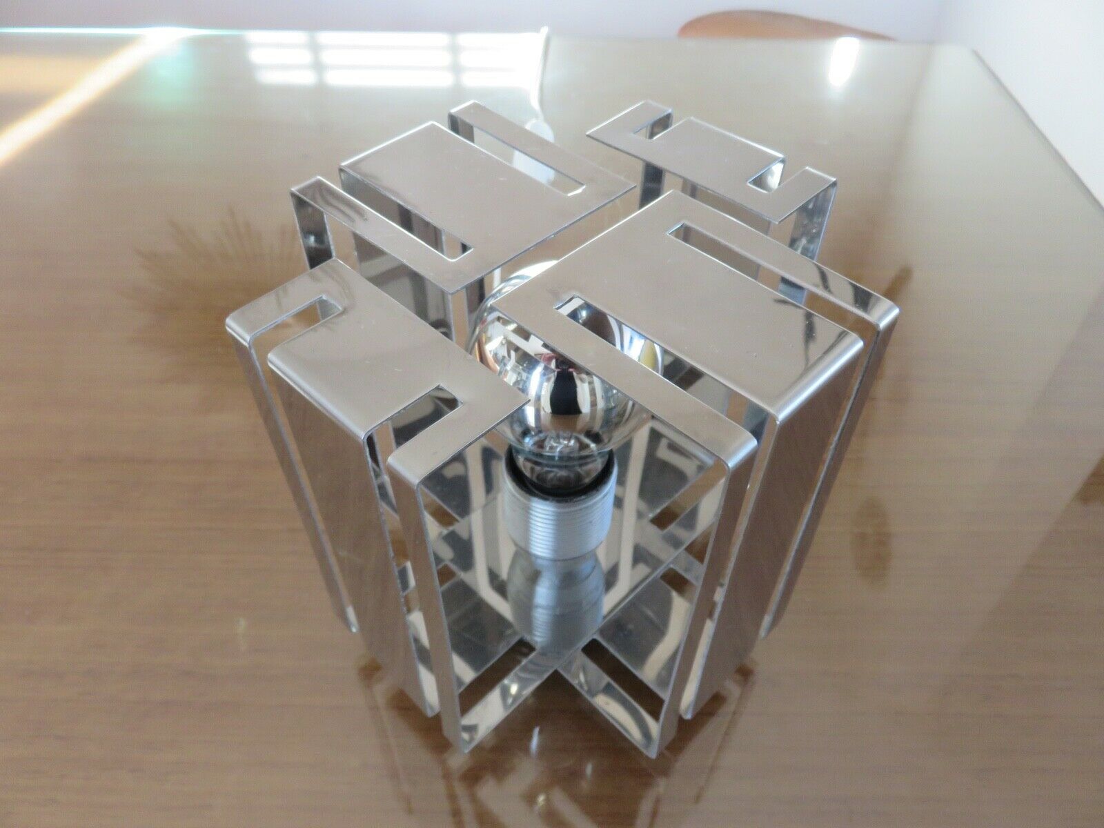 Chrome metal table lamp 70s