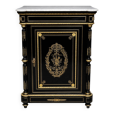 Napoleon III style commode, decorated with brass marquetry and gilded bronze mounts.
