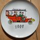 Dessert plates and their Gien earthenware dish illustrated by J. Charmoz automobile theme