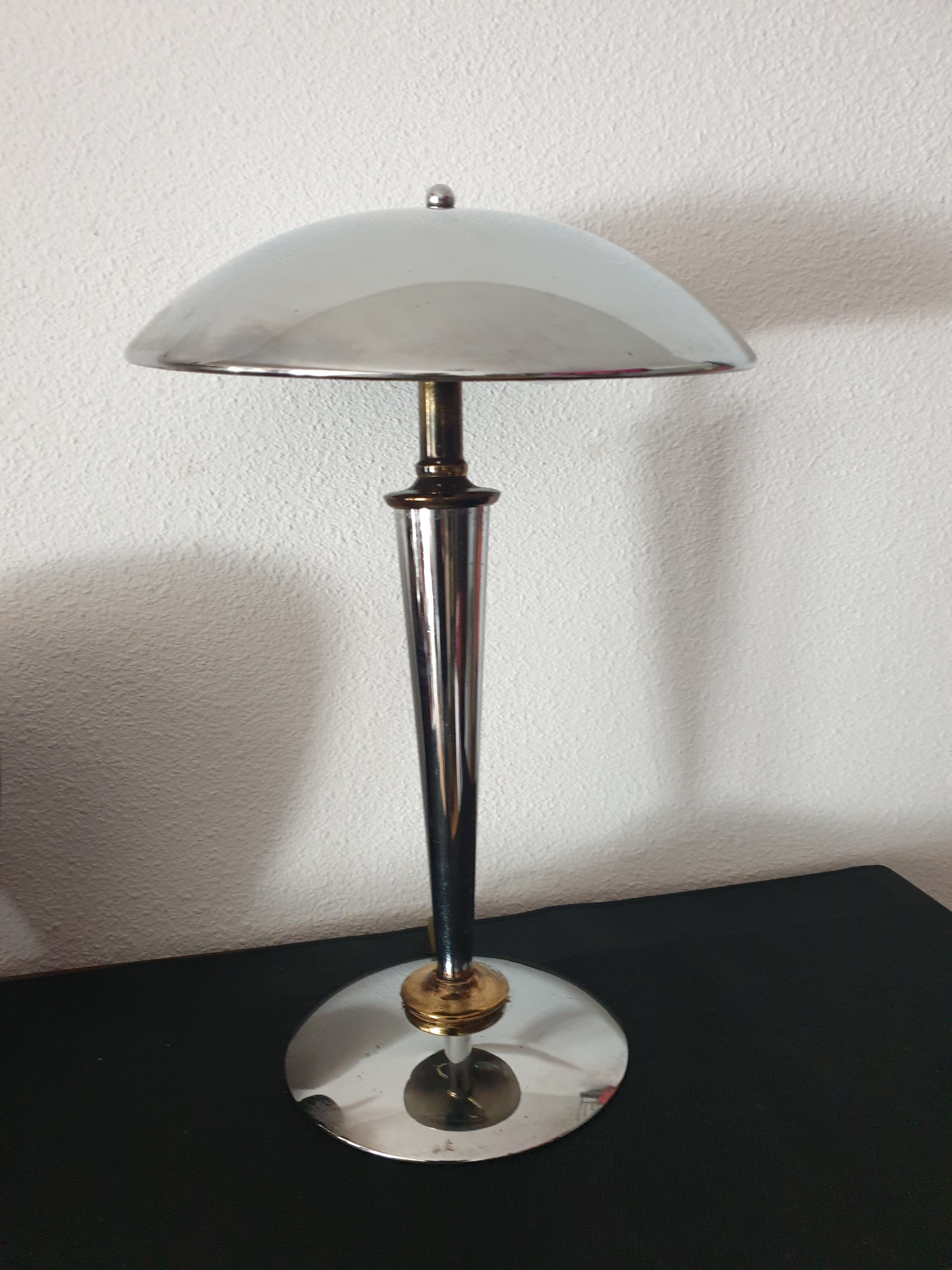 Chrome mushroom lamp from the 60s