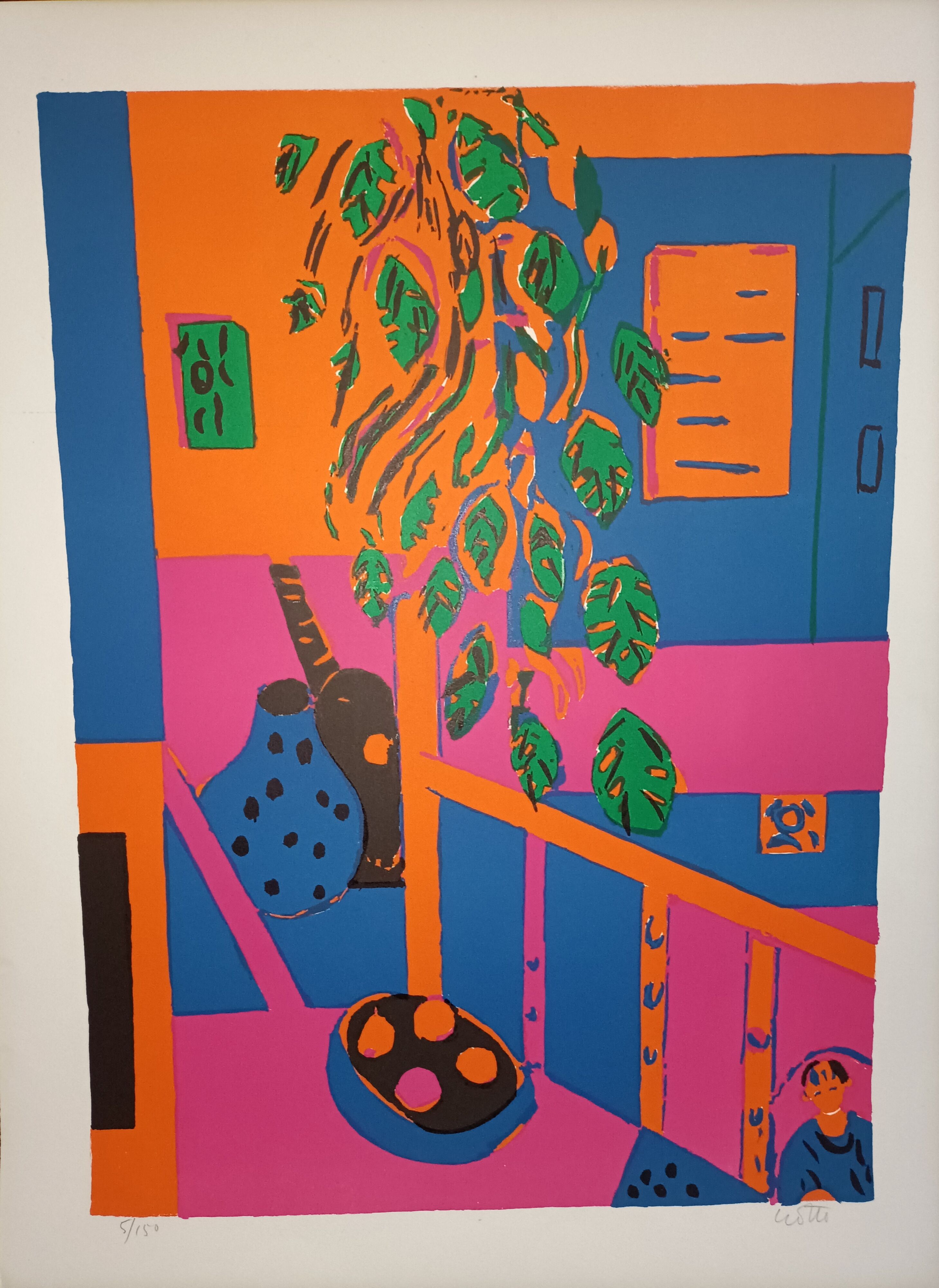 Numbered and signed lithograph by Paul Crotto "Interior View"