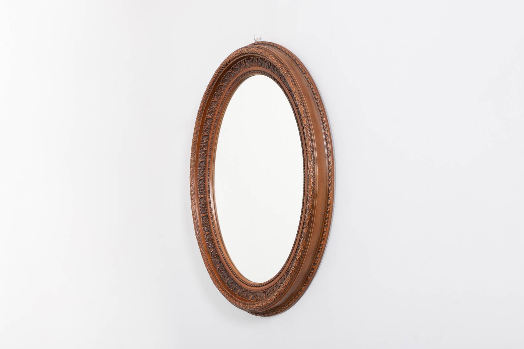 Miroir mural ovale vintage de design italien, années 1980