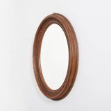 Miroir mural ovale vintage au design italien, 1980