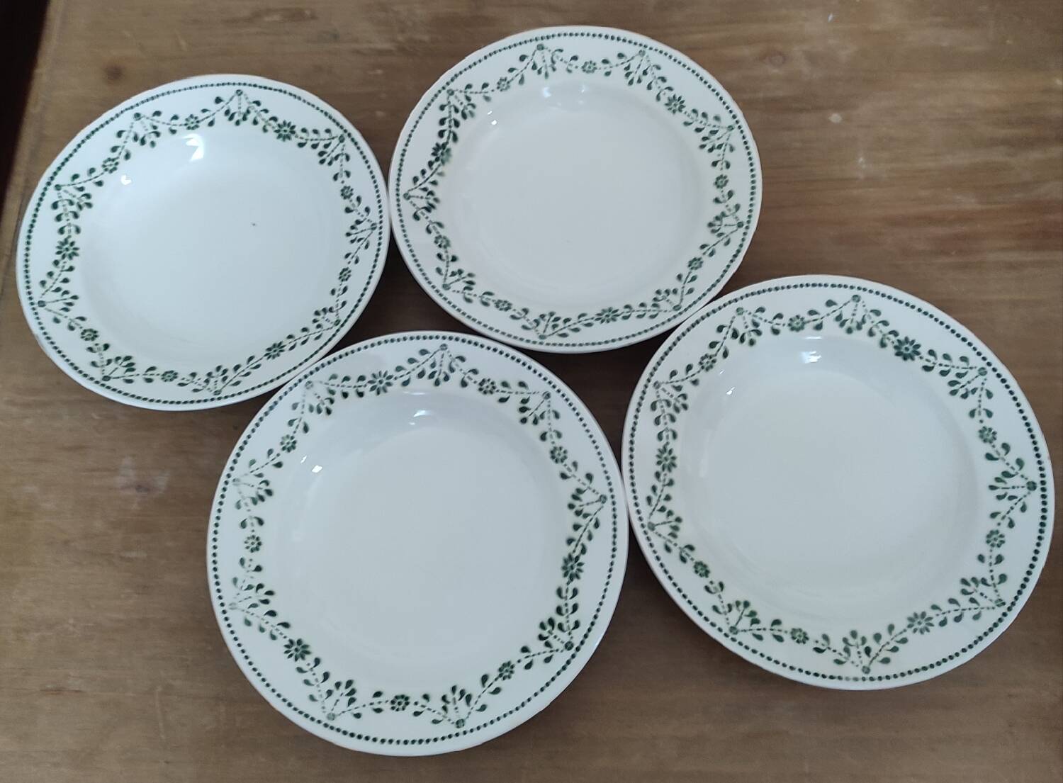 Lot 4 soup plates Badonviller France iron earth numbered 2120