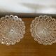 Antique pair of crystal cup drageoirs with tripod fish foot, 19th century vintage