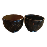 Deux bols grès émaillés