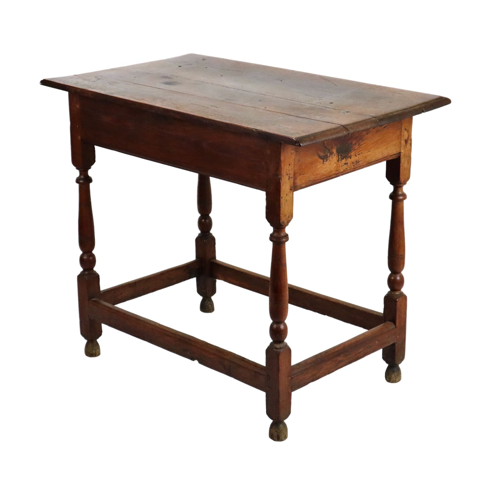 English table drawer lowboy antique solid oak 18th century 94cm