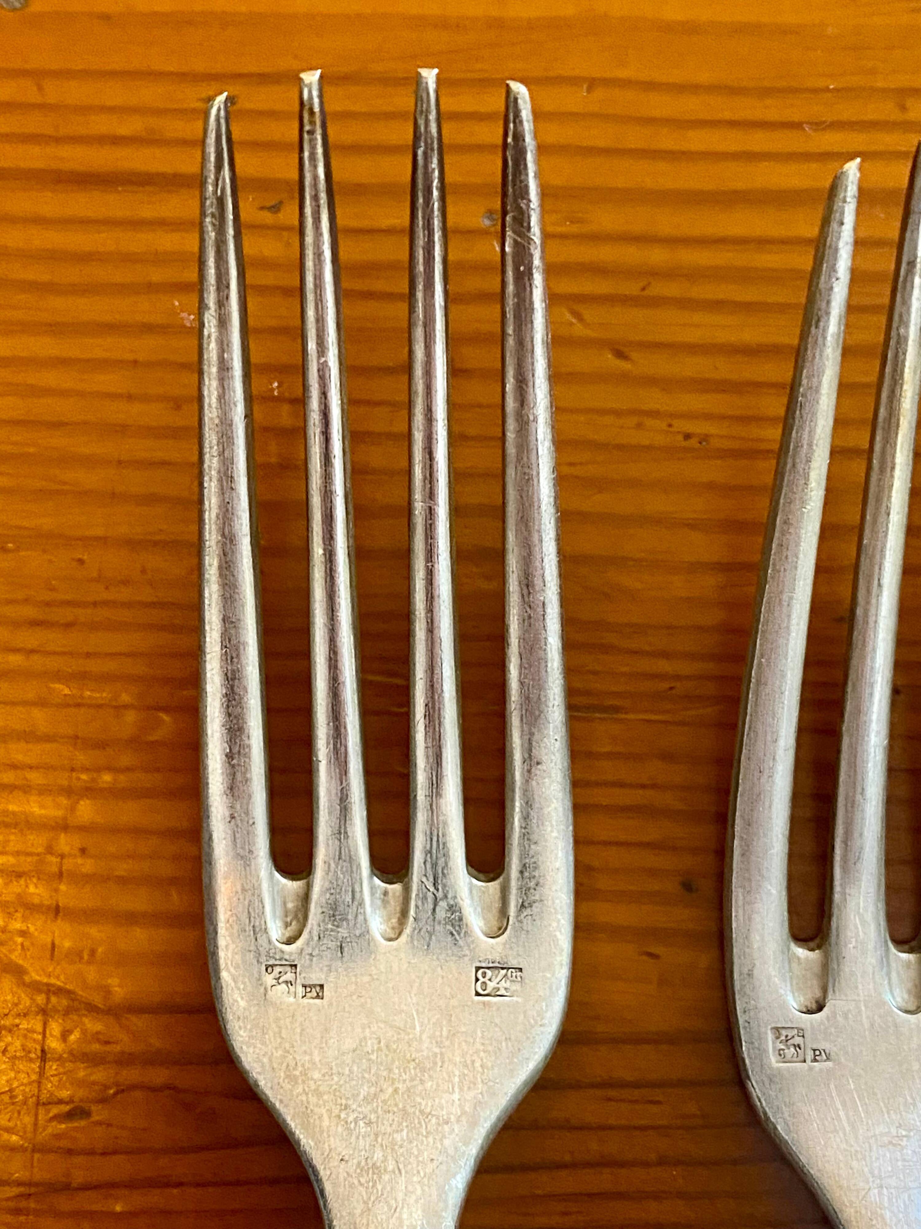 Set of 6 silver forks