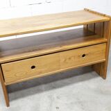Low furniture Maison Regain solid elm 1960 with drawer
