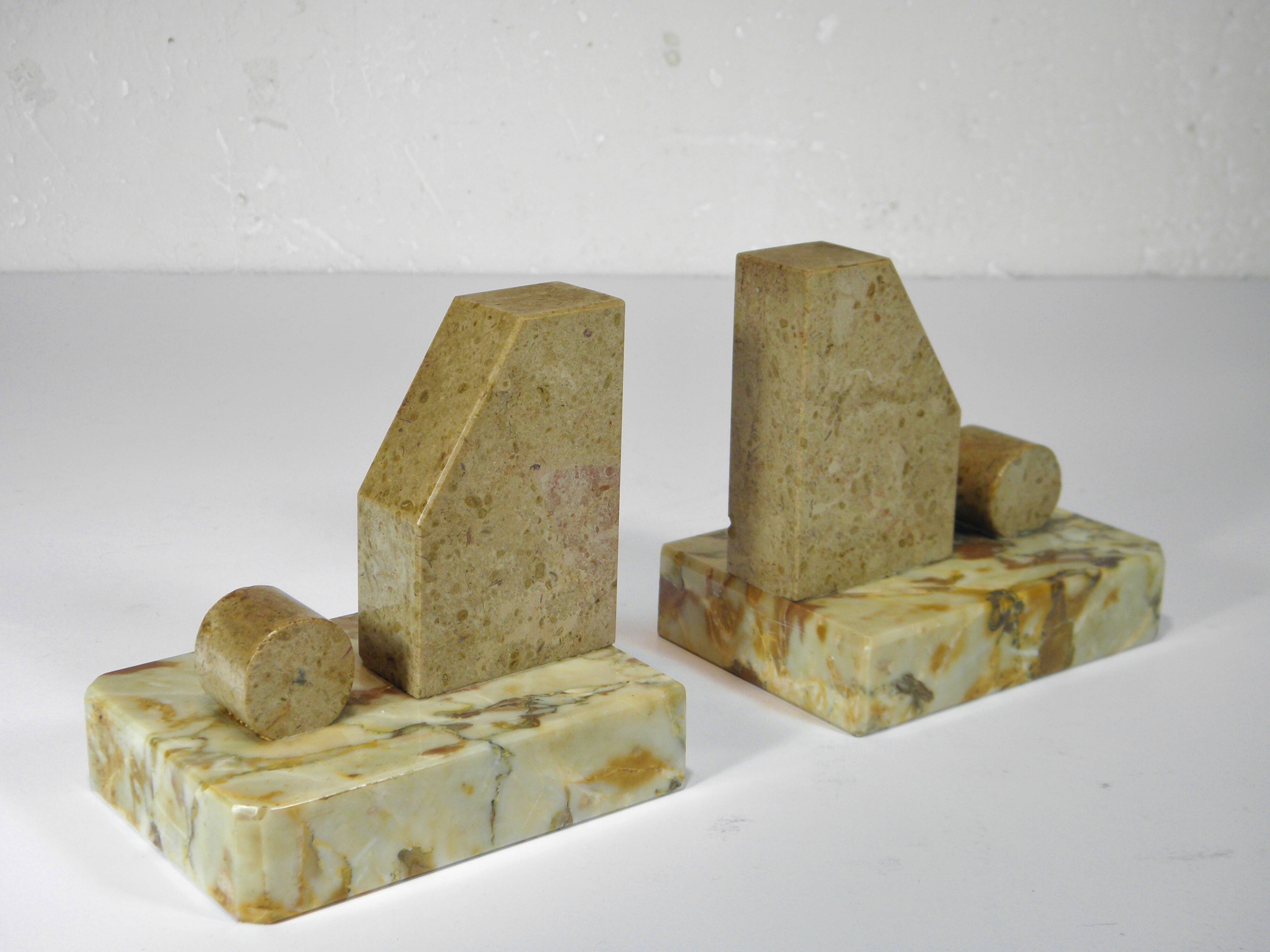 Pair of Marble Bookends from the Art Deco period