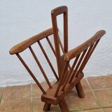 Vintage solid wood magazine rack, 1960s, Scandinavian style