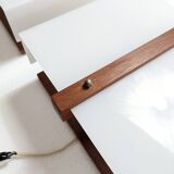 Pair of Scandinavian wall lights 1960, solid teak and plexiglass, Raak C-1521