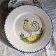 Charolles - Antique plate, rooster decoration Ø 26 cm