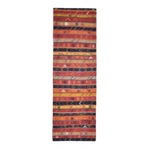 Tapis de couloir vintage turc Oushak fait main en laine et coton rouge, années 1970