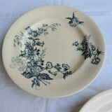 Set of ten plates in Longwy, botanical décor
