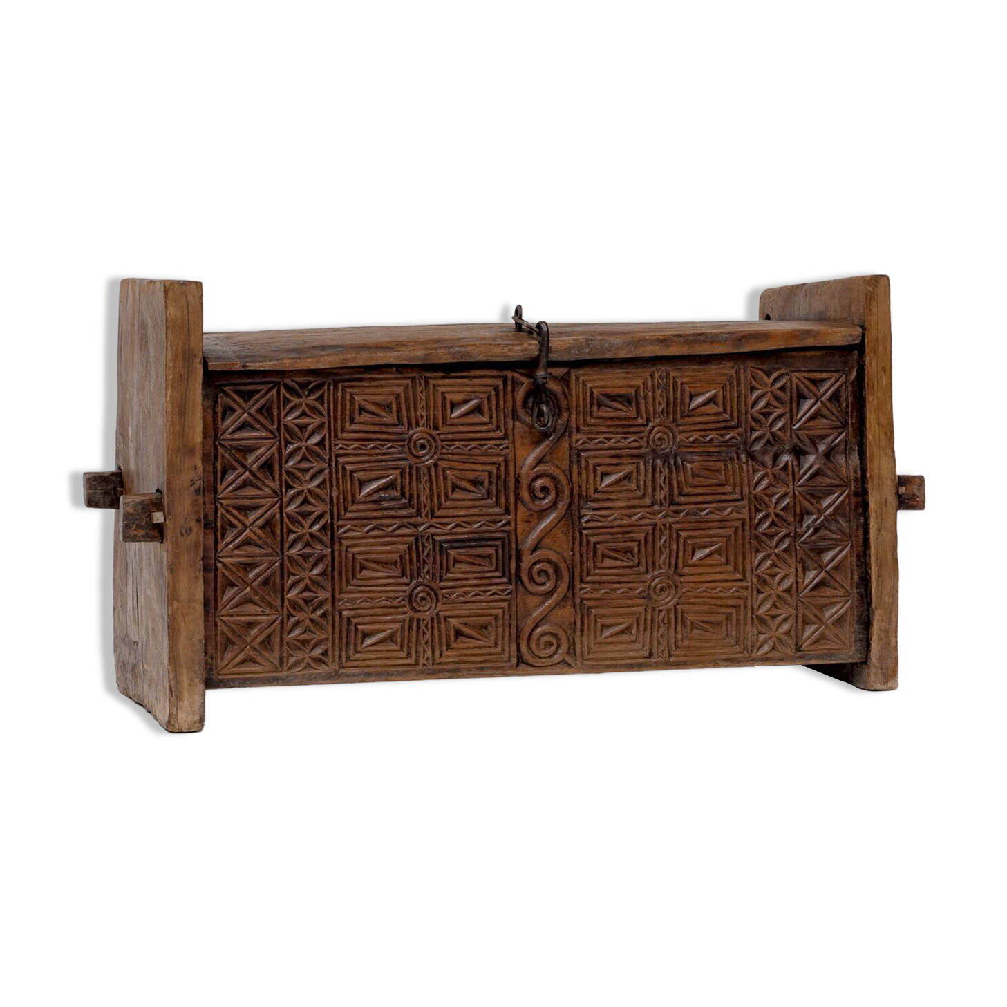 Antique Hand Carved Nuristani Storage Chest