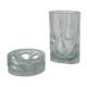 Decorative Organic Glass Vases, set of two engraved sculptural pieces, vintage